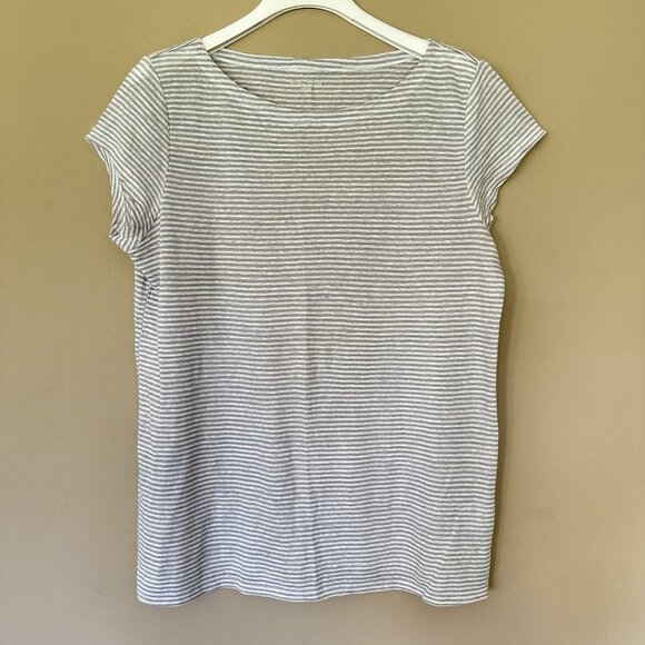 Eileen Fisher Tops - SOLD Eileen Fisher M 100% Organic Linen Tunic Top Neutral Quiet Luxury Staple Ba